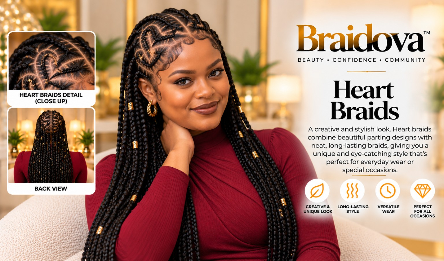 Braidova Heart Braids style showcase