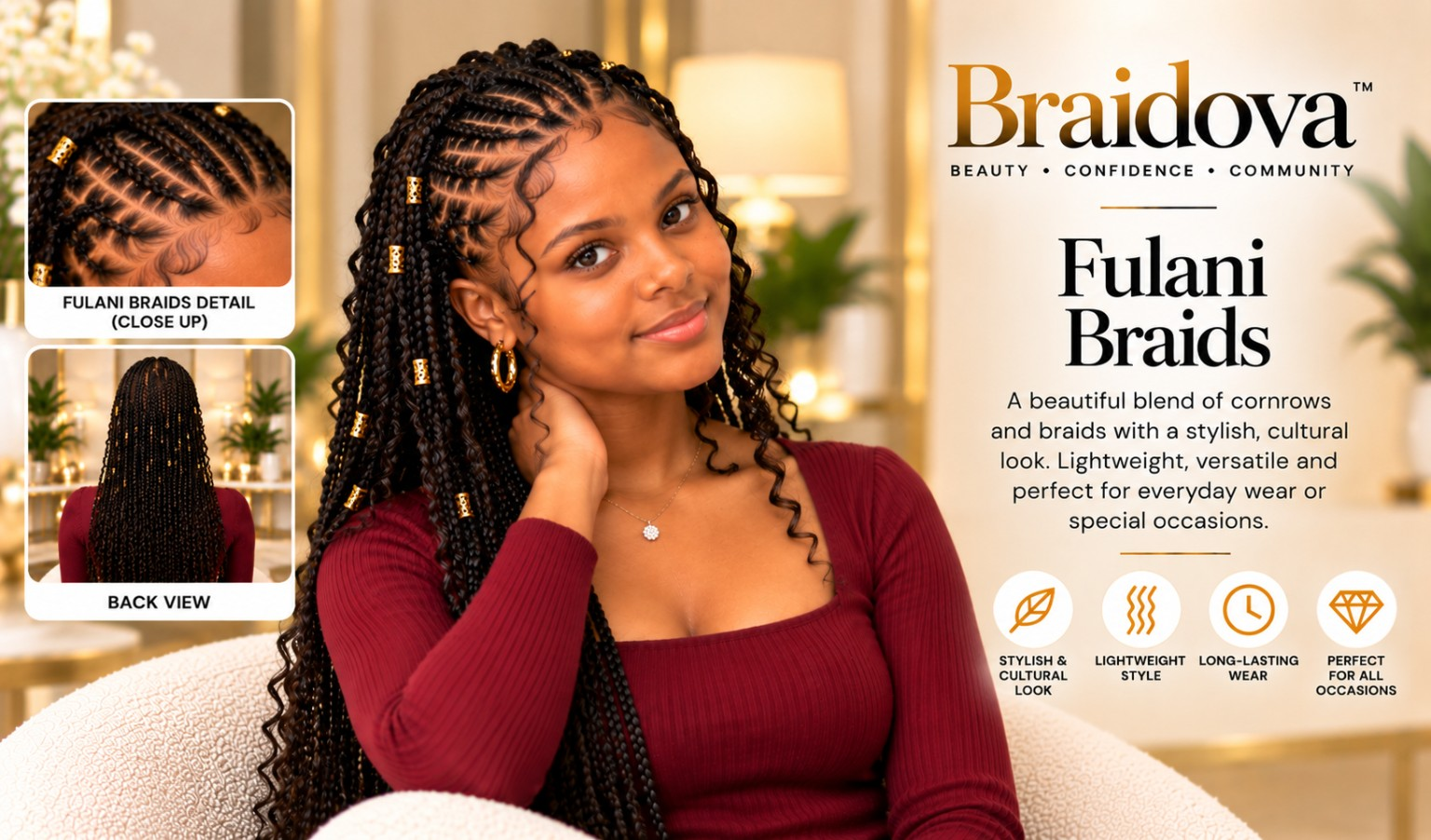 Braidova Fulani Braids hairstyle